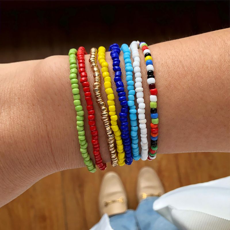 Bohémien Cercle Verre Verre Perlé Femmes Bracelets