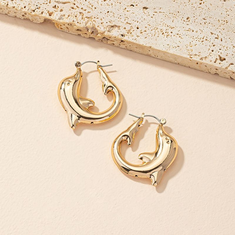 Fashion Simple Style Dolphin Alloy Plating Women's Earrings