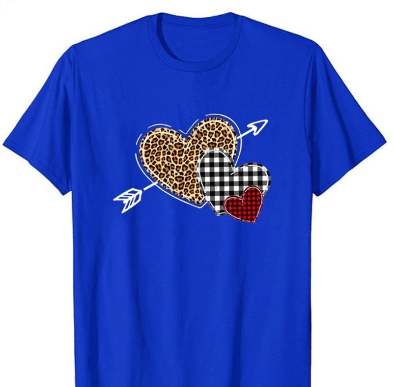 Women's T-shirt Short Sleeve T-shirts Printing Valentine's Day Fashion Heart Shape