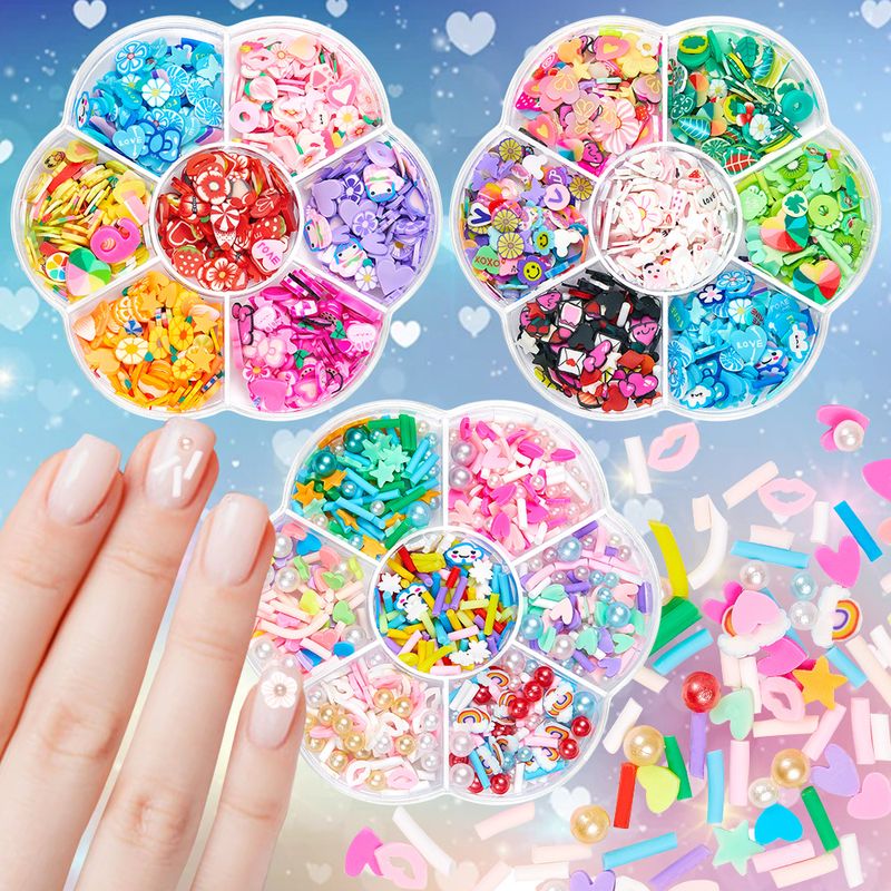 Sweet Flower Strawberry Sequin Nail Decoration Accessories 1 Set