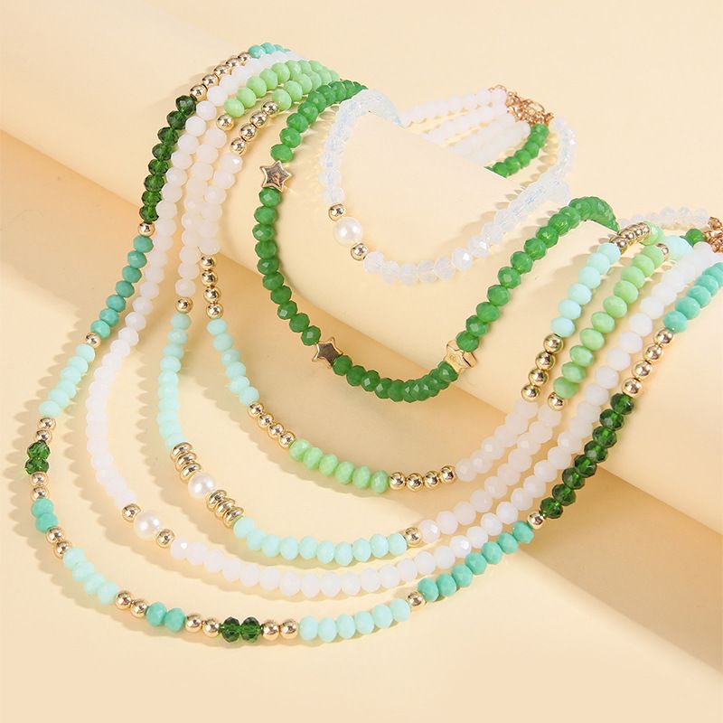 Vintage Style Bohemian Star Beaded Artificial Crystal Women's Layered Necklaces 1 Piece