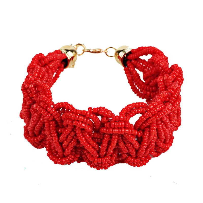 Bohemian Solid Color Alloy Resin Beaded Women's Bracelets