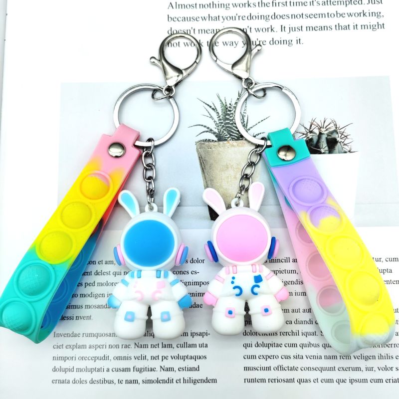 Cute Rabbit Silica Gel Women's Bag Pendant Keychain