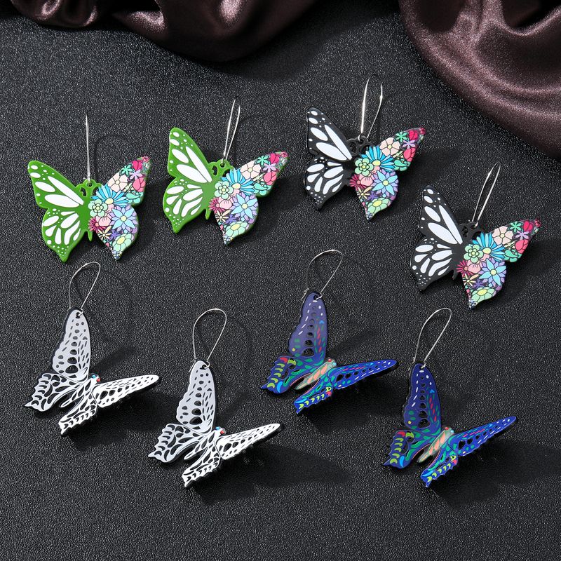 1 Pair Sweet Butterfly Arylic Women's Drop Earrings