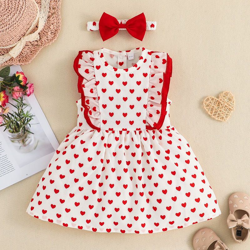 Cute Printing Polyester Girls Dresses