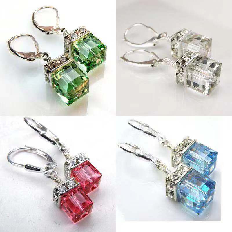 Fashion Square Alloy Plating Inlay Artificial Gemstones Women's Drop Earrings 1 Pair