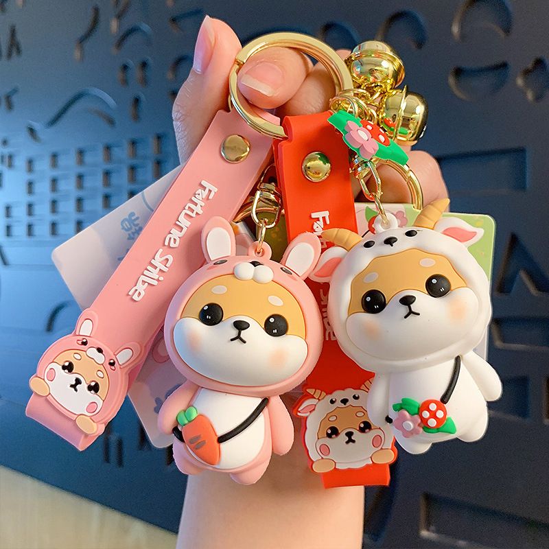 Cute Dog Pvc Women's Bag Pendant Keychain