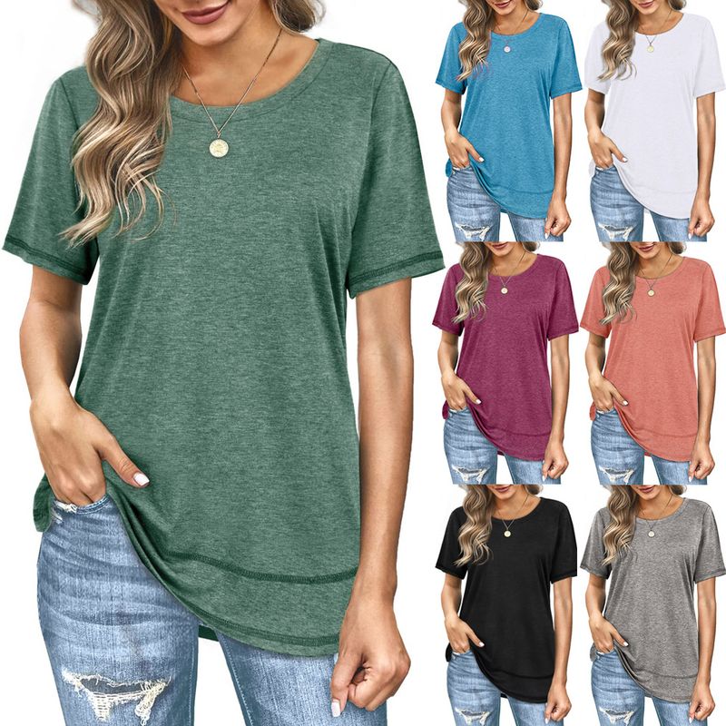 Mujeres Camiseta De Manga Corta Manga Corta Camisetas Labor De Retazos Casual Color Sólido