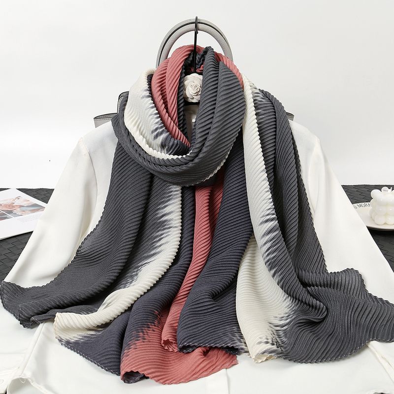 Women's Fashion Gradient Color Polyester Printing Winter Scarves