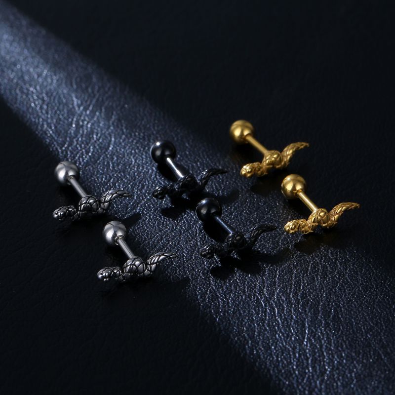1 Piece Fashion Snake Stainless Steel Plating Ear Studs