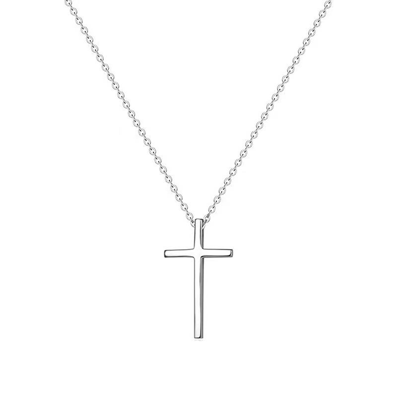 Einfacher Stil Kreuzen Sterling Silber Überzug Halskette Mit Anhänger