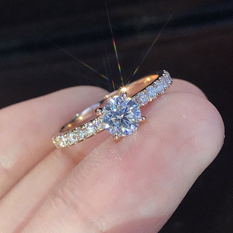Fashion Geometric Alloy Inlay Artificial Diamond Women's Rings
