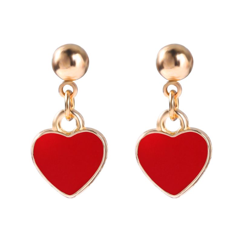 Heart Stoving Varnish Alloy No Inlaid Earrings