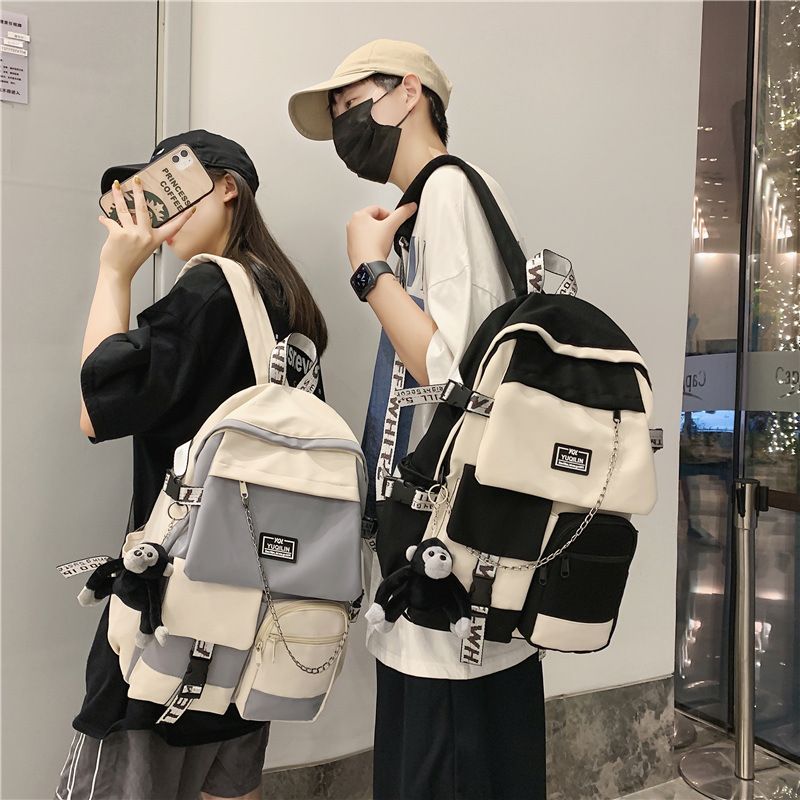 Korean Style Student Backpack Trend Large Capacity Fashion Backpack 30*13*45cm