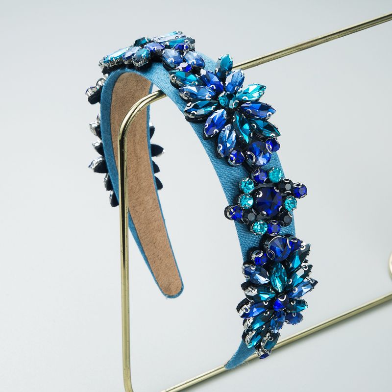 Barock Blau Eingelegtes Glas Kontrastfarbe Stirnband Großhandel