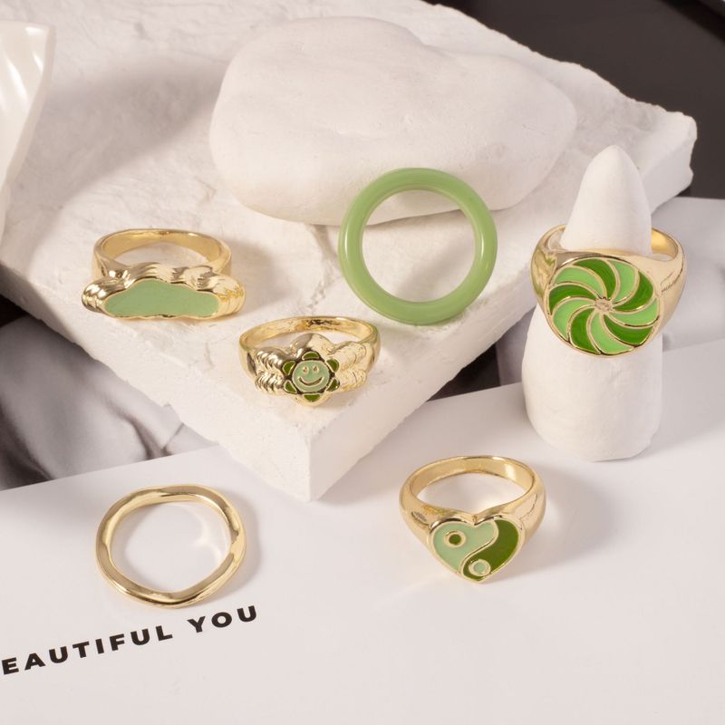 New Gold Plated Heart Ring Cloud Exaggerated Ring Index Finger Ring Wholesale