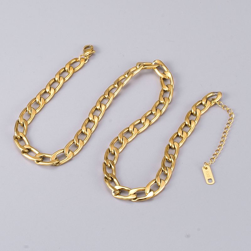 Fashion Titamium Steel Plated Gold 18k Collarbone Chain Simple Necklace