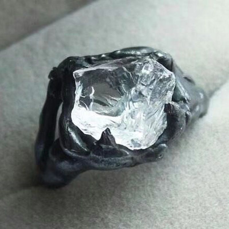 New Creative Imitation Irregular Crystal Ring Exaggerated Hip-hop Hand Jewelry