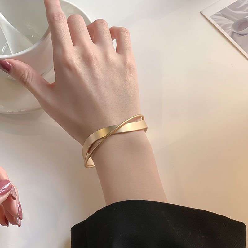 Cross Dumb Gold Open Bracelet Korean Niche Fashion Jewelry