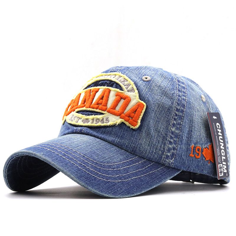 2020 New Sunshade Embroidered Denim Baseball Cap Cotton Baseball Cap