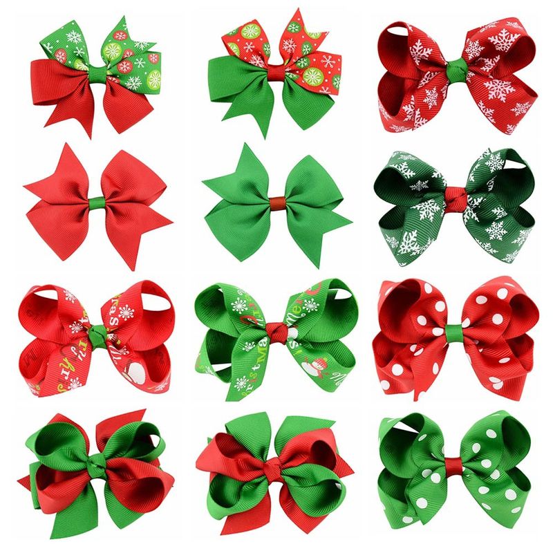 New Ladies Bow 4.5cm Multicolor Butterfly Christmas Children's Hairpin
