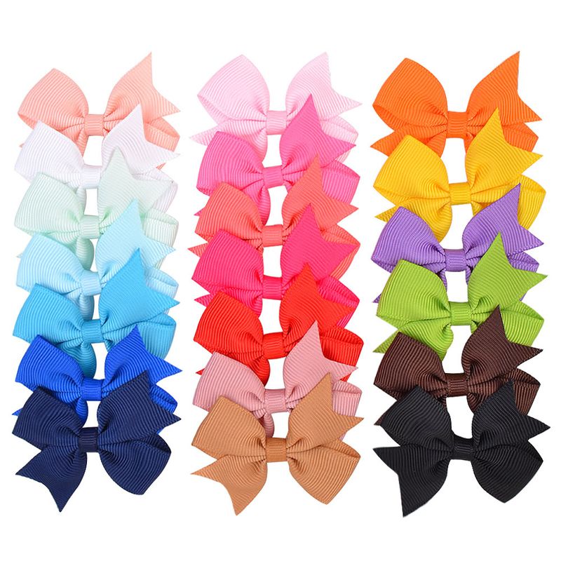 New Baby Hair Accessories 2 Inches Solid Color Children's Bow Hairpin