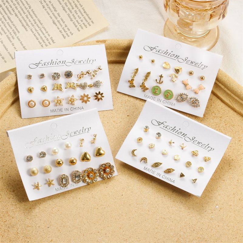 Fashion Geometric Earrings Card Set Cute Animal Earrings 9 Sets