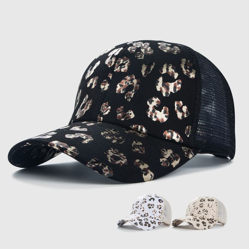 Baseball Cap Leopard Print Fashion Pattern Cross Mesh Hat Wholesale