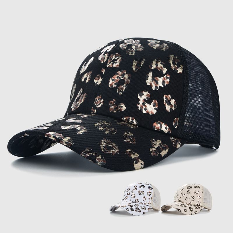 Casquette De Baseball Imprimé Léopard Mode Motif Croix Maille Chapeau En Gros