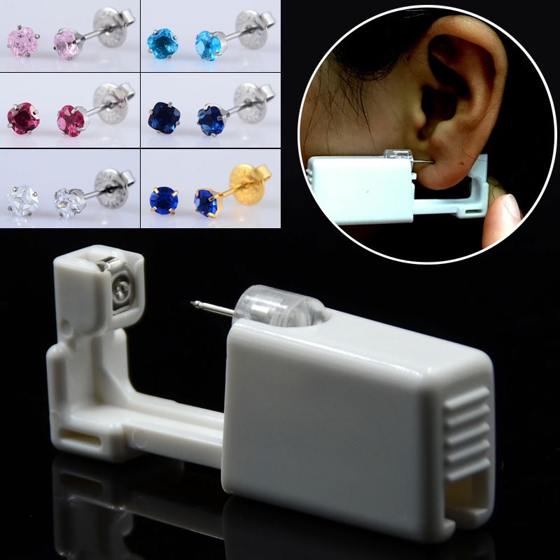 Elegant Stainless Steel Plastic Inlaid Gemstone Zircon Unisex Earrings Ear Studs