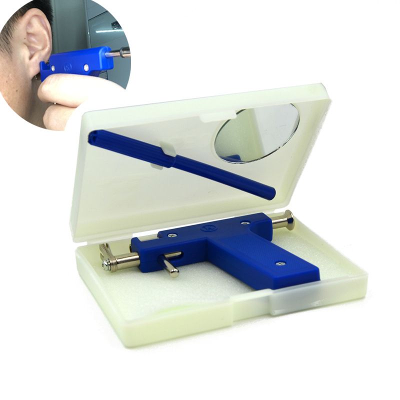 Blue Gun Ear Piercing Gun Stainless Steel Low Pain Ear Stud Gun Ear Piercing Gun