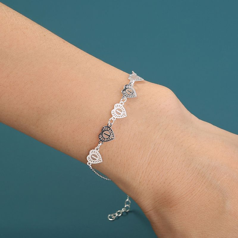 Fashion Bracelet Heart Element Sky Blue Luminous Copper Bracelet Jewelry