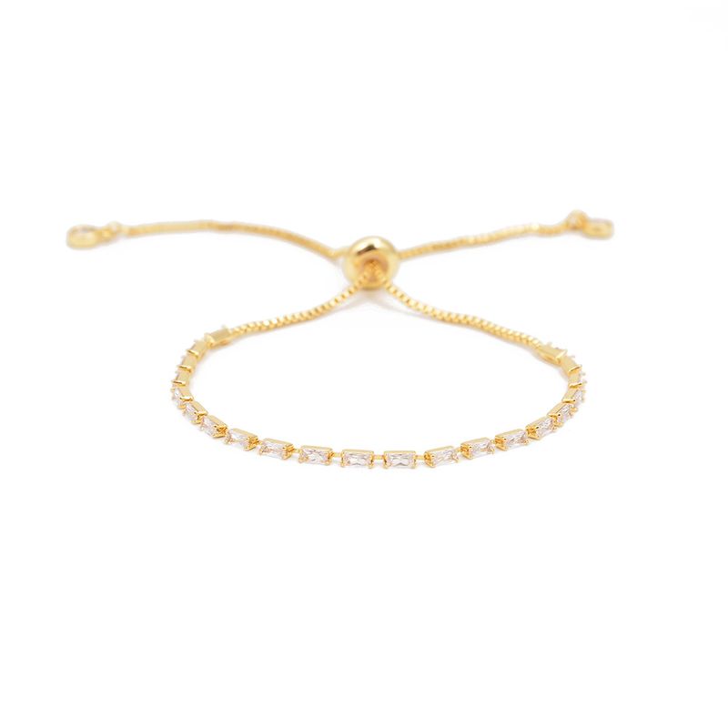 Moda Oro Micro-incrustado Mujer Zircon Cobre Joyería Ajustable