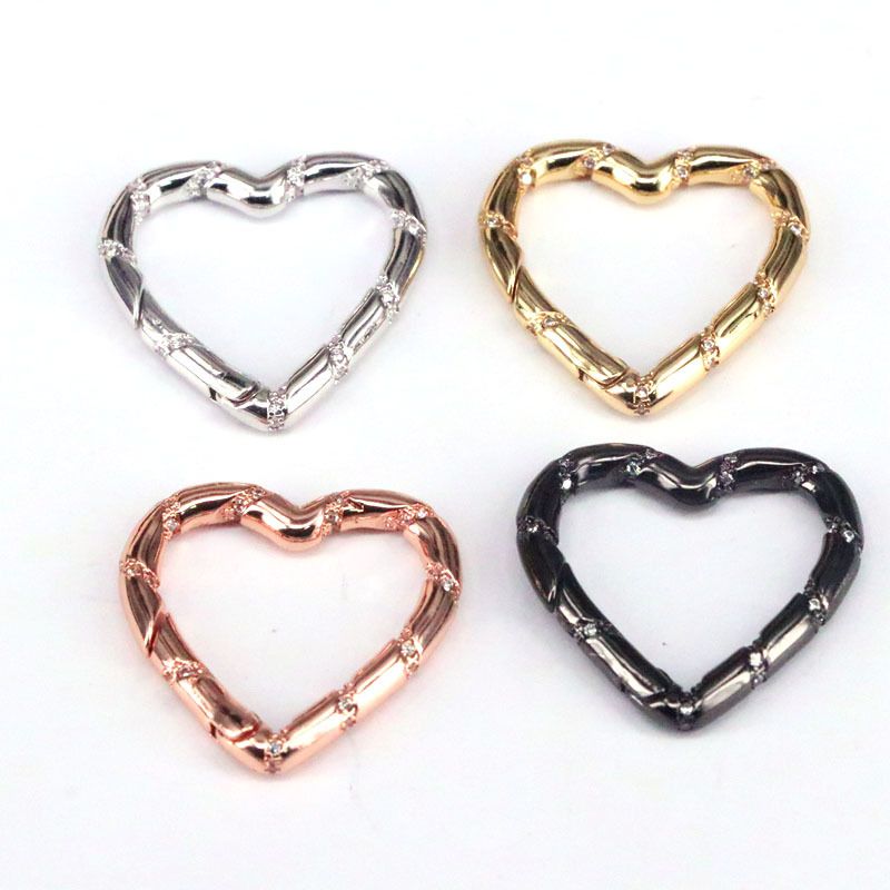 Creative Jewelry Buckle Copper Gold-plated Heart-shaped Bamboo Spring Buckle