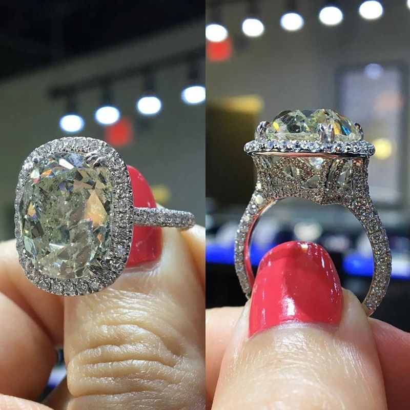 Anillo De Cobre Para Mujer Con Circón Grande En Forma De Huevo De Nueva Joyería