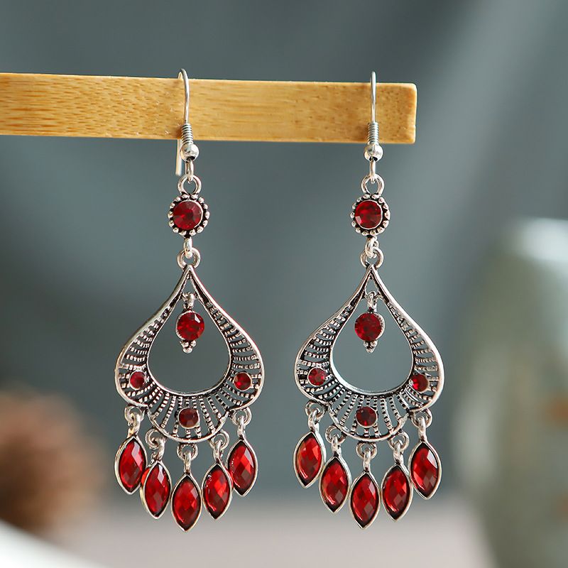 Retro Drop-shaped Ethnic Women's Fashion Earring Alloy Accessories Wholesale