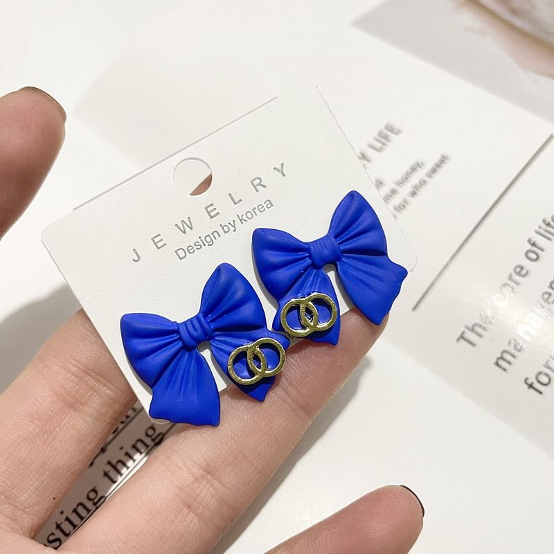 Fashion Cute Black Bow Retro New Alloy Earrings Female