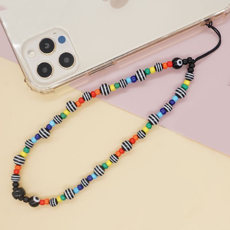 Neue Boho-regenbogen-glas-reisperlen Fadenperlen Perlen Anti-lost Handy-ketten-lanyard