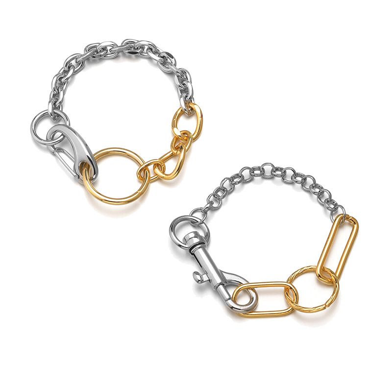 New Stitching Two-color Men And Women Geometric Alloy Bracelet