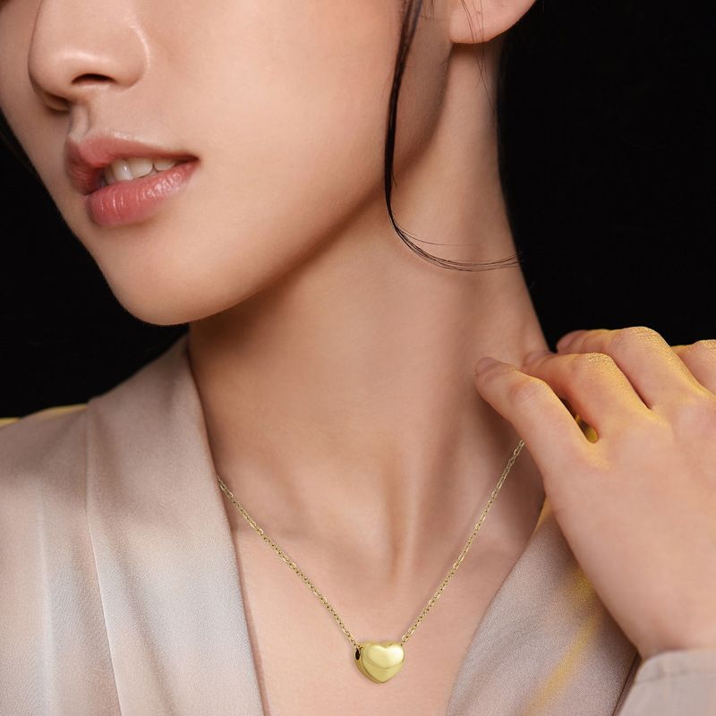Mode Herzförmige Halskette Einfache Schlüsselbeinkette Aus Edelstahl