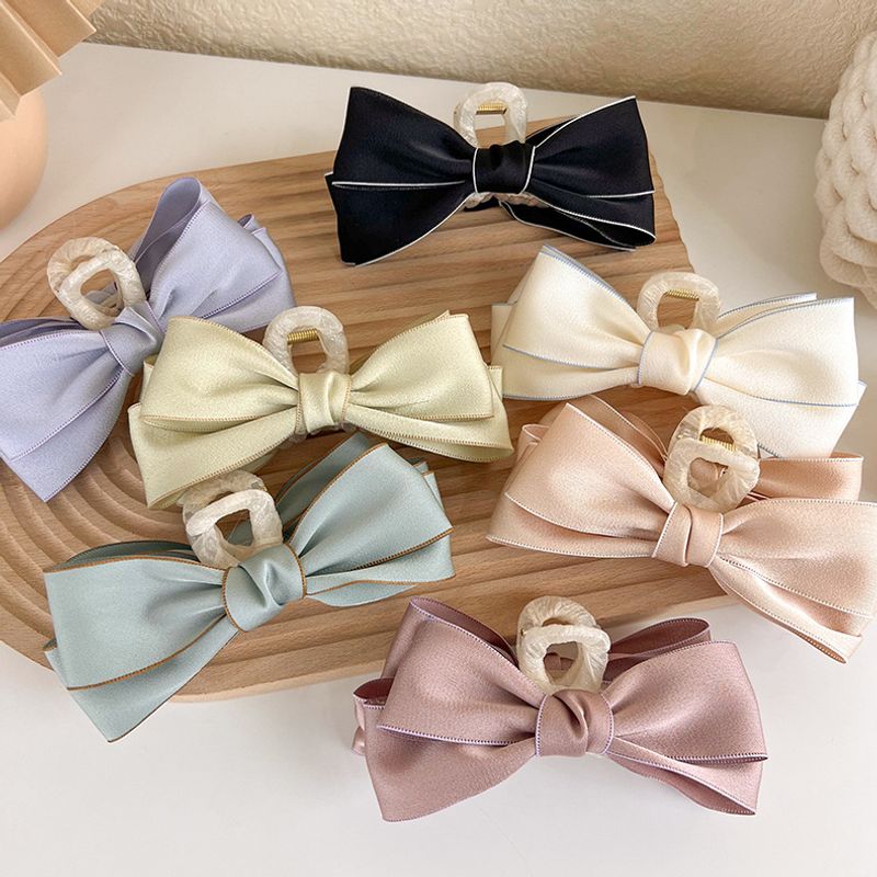 Bow Large Grab Clip Korean Ribbon Back Head Plate Hair Shark Clip