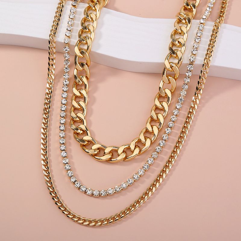 Fashion Hip-hop Simple Multi-layer Necklace Alloy Clavicle Chain