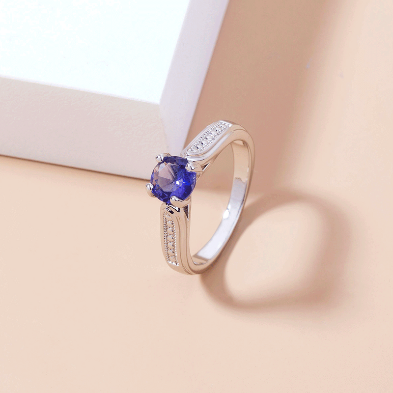Simple Micro-set Female Ring Ladies Fashion Zircon Copper Ring