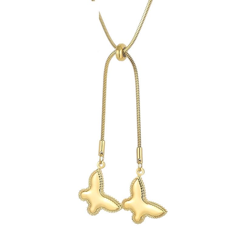 Titanium Steel 18K Gold Plated Fashion Animal Pendant Necklace