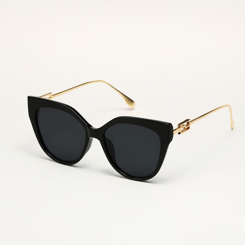 Fashion Cat's Eye Tortoiseshell Large Frame Hollow Sunglasses