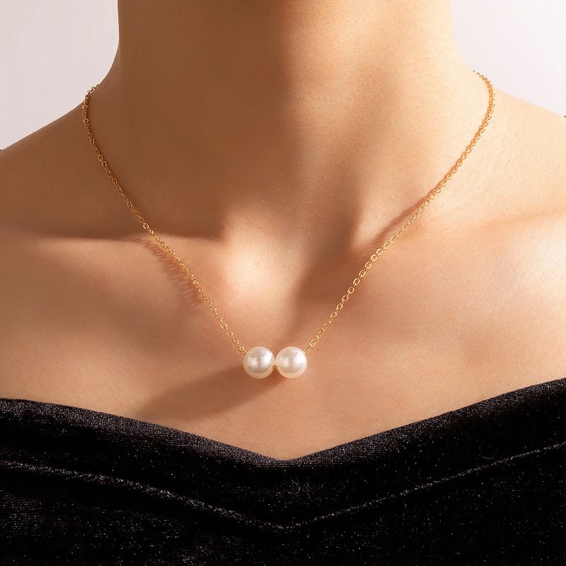 Bijoux De Mode Chaîne De Perles Chaîne De Clavicule Simple Géométrique À Une Seule Couche