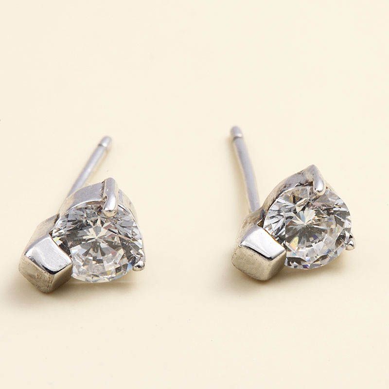 Boucles D&#39;oreilles En Argent 925 Zircon De Petite Niche De Luxe Léger