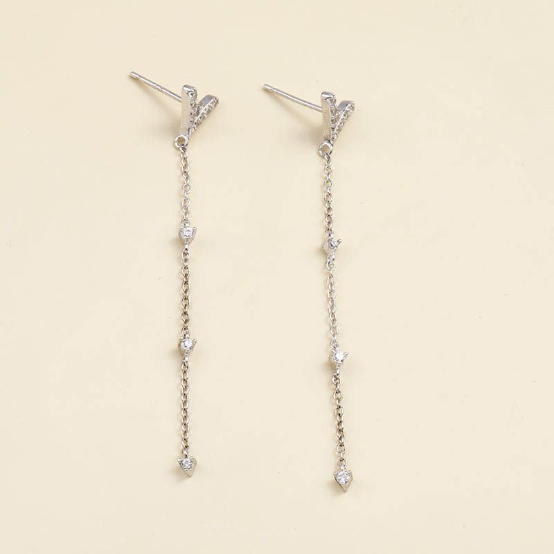 Temperament And Fashion Long 925 Silver Earrings