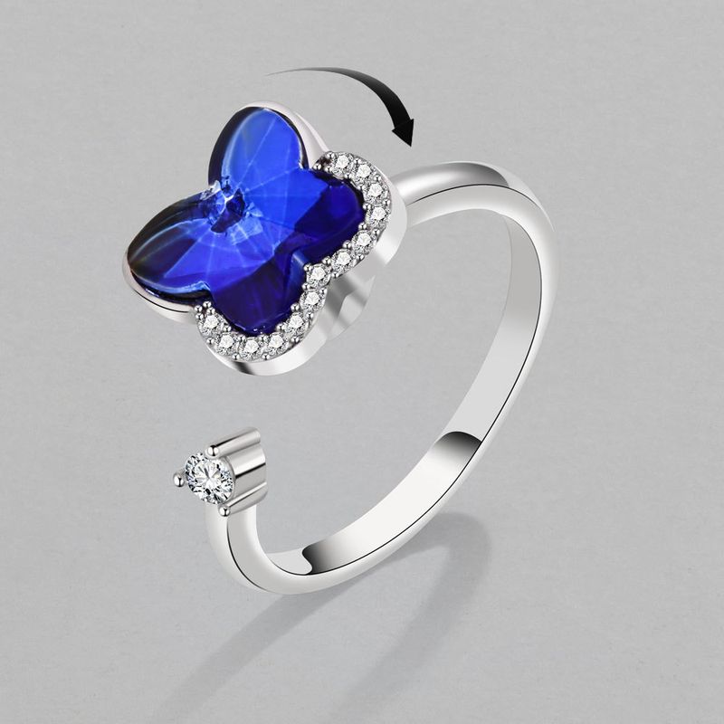 Fidget Spinner Ring Female Pansy Adjustable Thumb Copper Ring