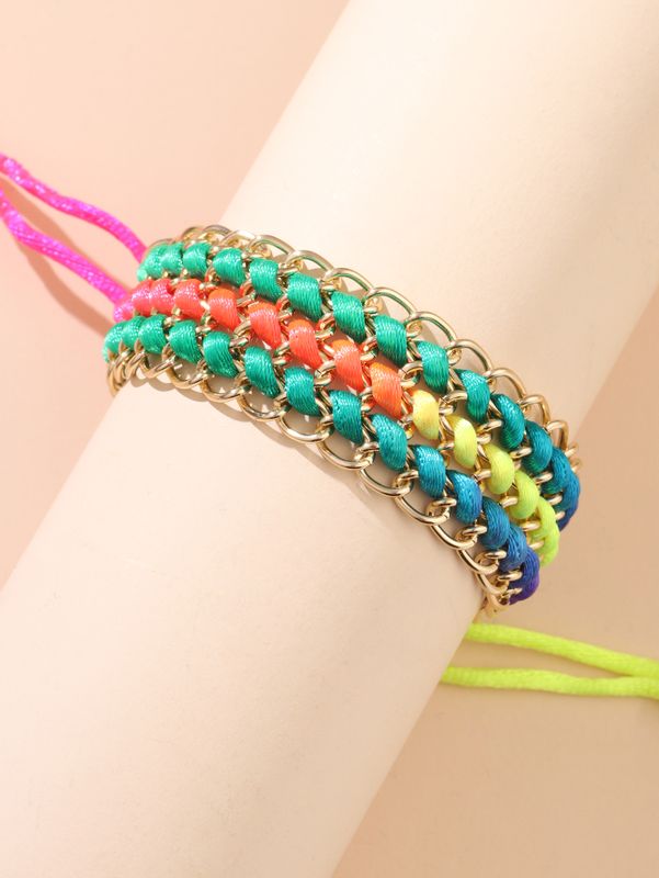 Simple Chinese Knot Color Gradient Chain Hand-woven Bracelet